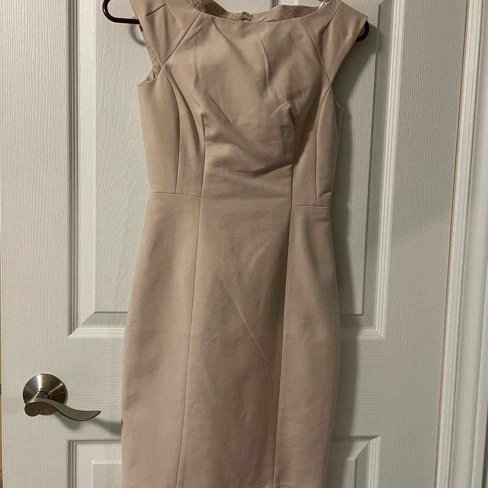 Fitted Beige Dress for work